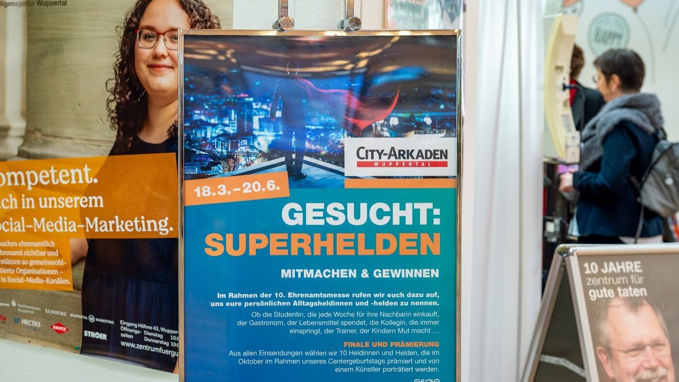 Plakat im Rahmen der Wuppertaler Ehrenamtsmesse 2026